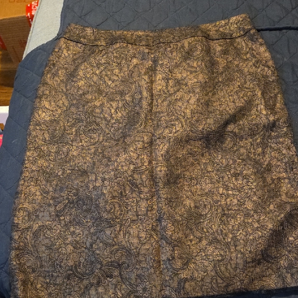 Coldwater Creek Black and Gold Pencil Skirt